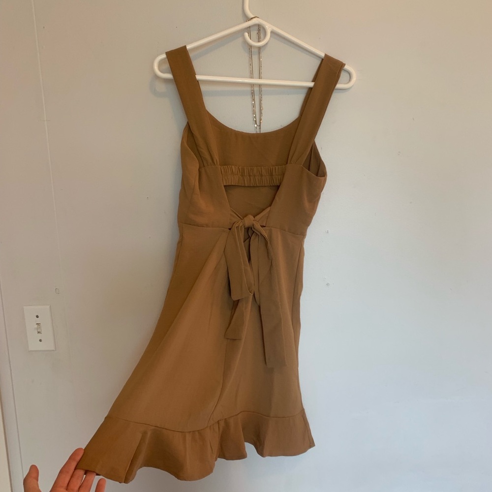 Cinnamon Wide Strap Tie Back Mini Dress